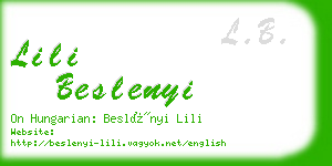 lili beslenyi business card